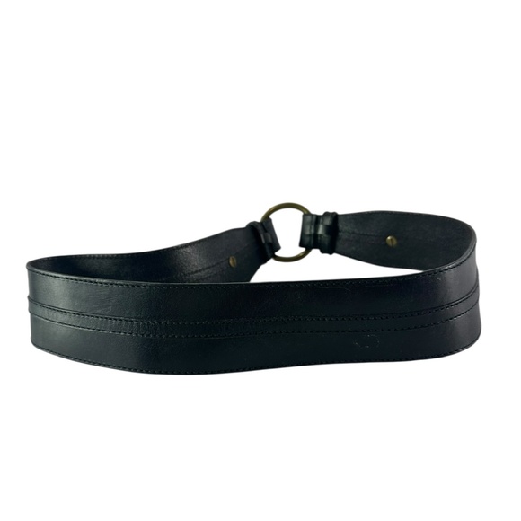 Genuine Vintage LAUREN Ralph Lauren Black Leather Circle Buckle Women Belt M main image 8